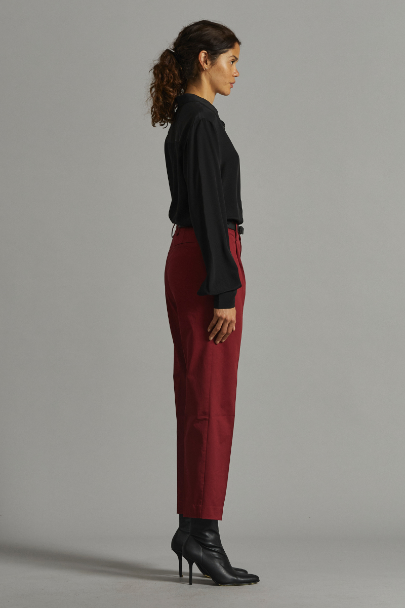 Crimson Sharp Tailored Cotton Pants