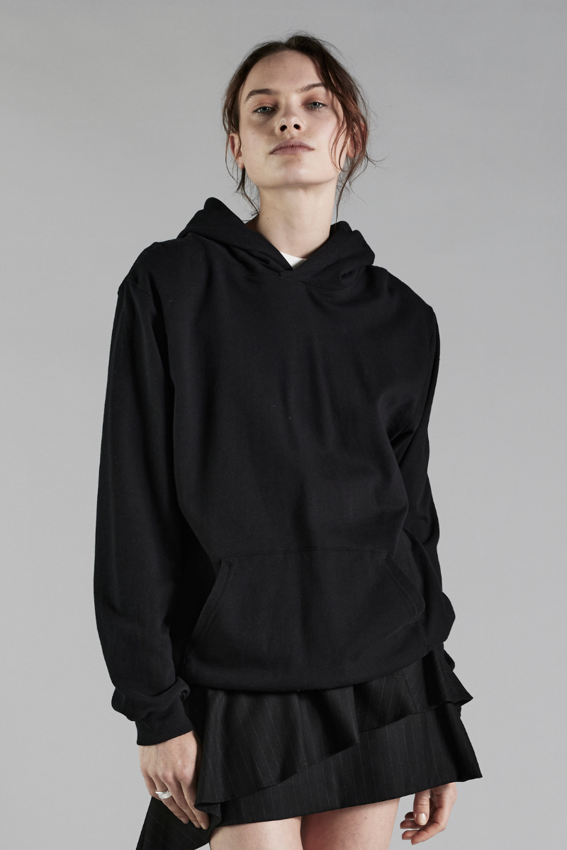 Black Circular Cotton GenderU Hoodie