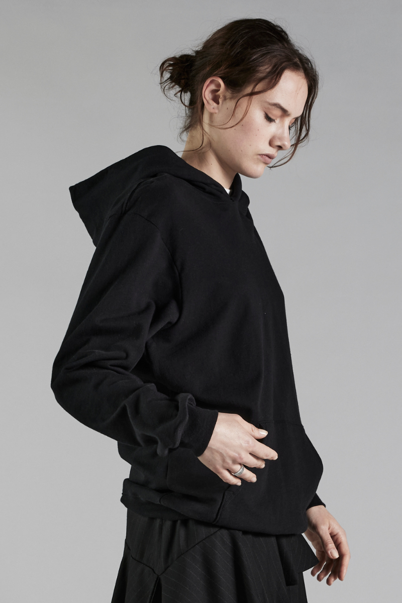 Black Circular Cotton GenderU Hoodie