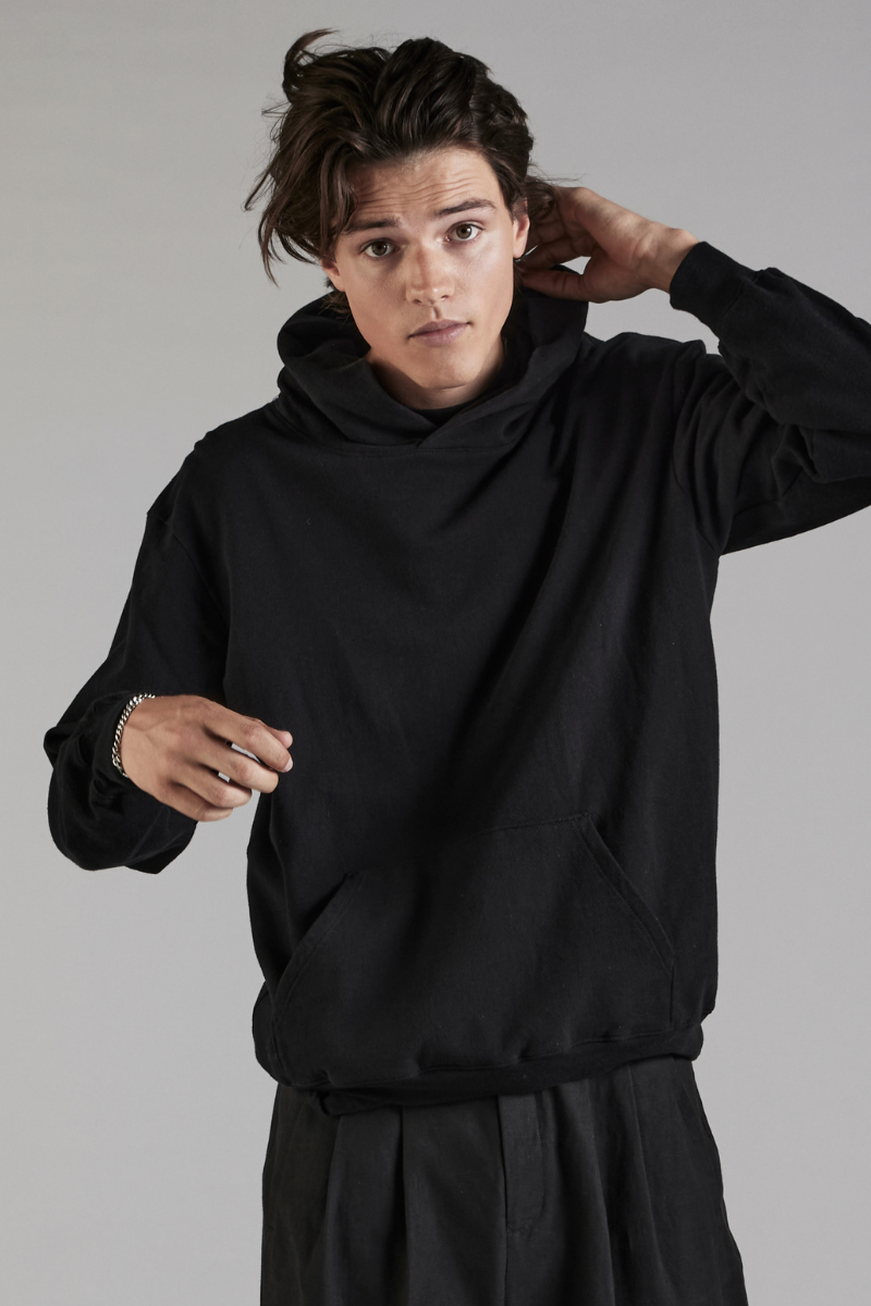 Black Circular Cotton GenderU Hoodie