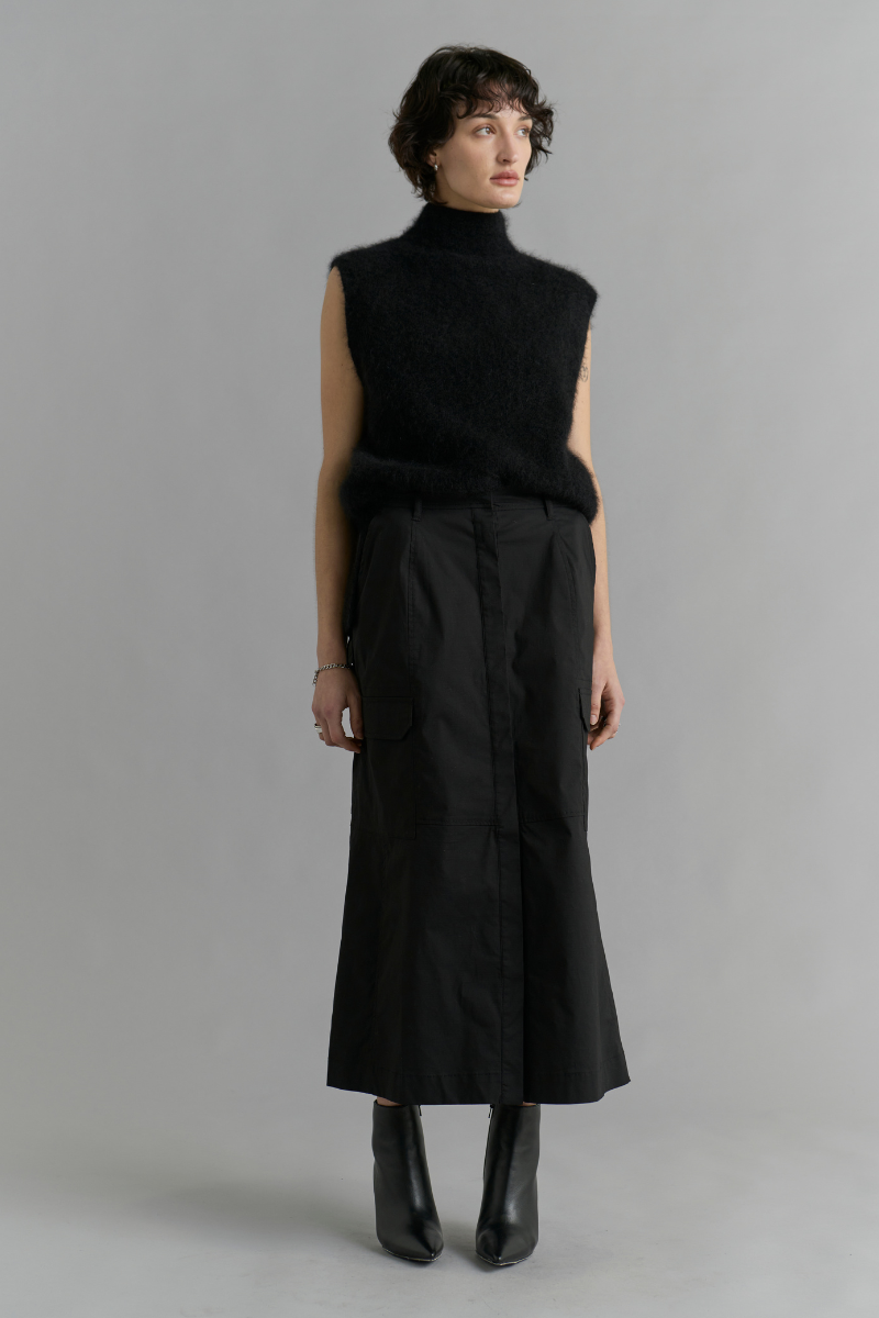 Black Koa Mohair Blend Sleeveless Knit