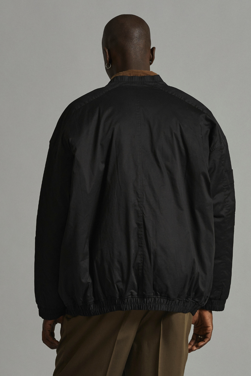 Black Ruco GenderU Oversized Bomber Jacket