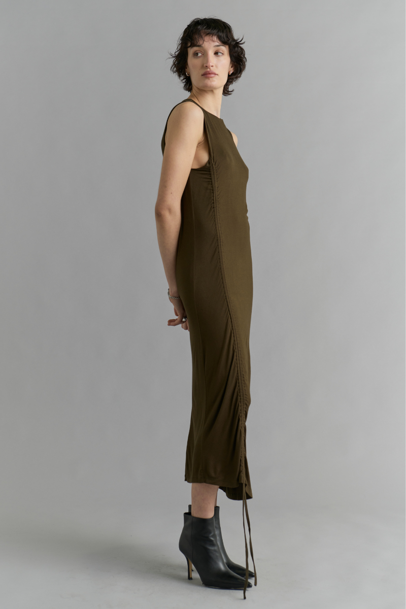 Khaki Tsara Modal Jersey Dress