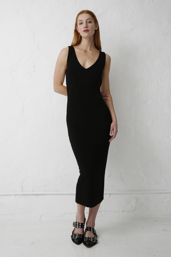 Black Ellia Modal Backless Dress