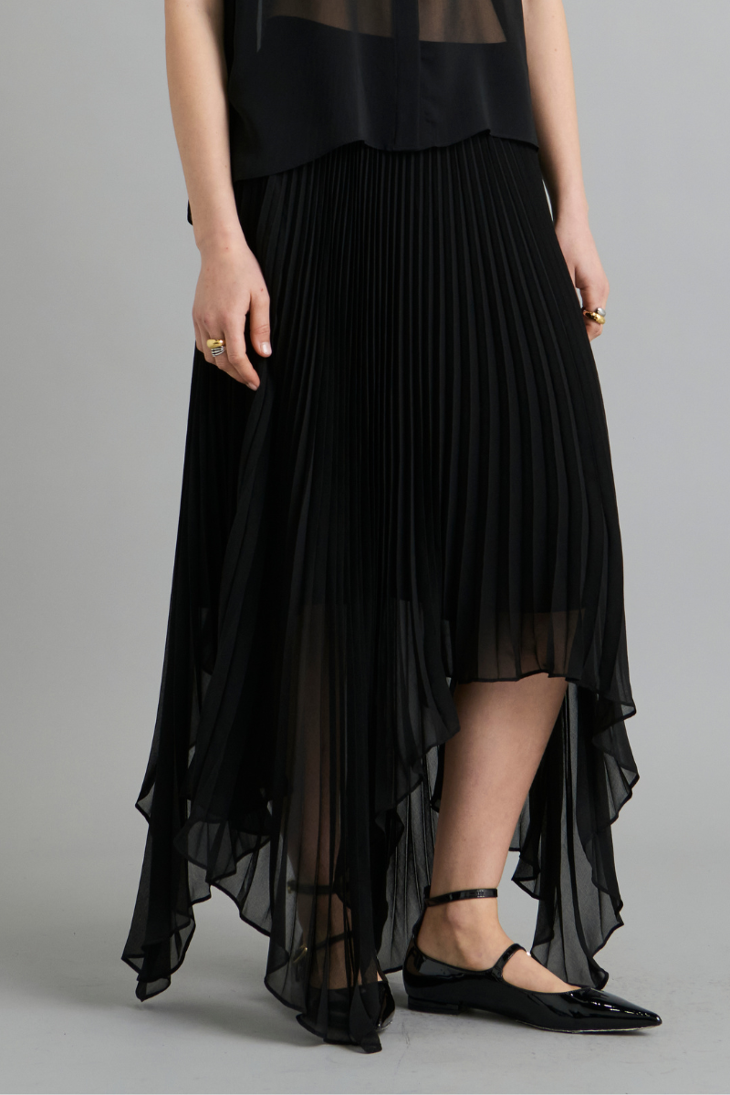 Black Nebula Pleated Skirt