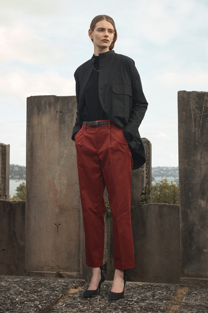 Crimson Sharp Tailored Cotton Pants