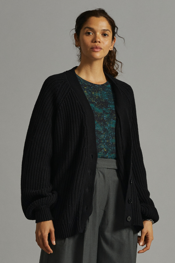 Black Dove V Neck Cardigan