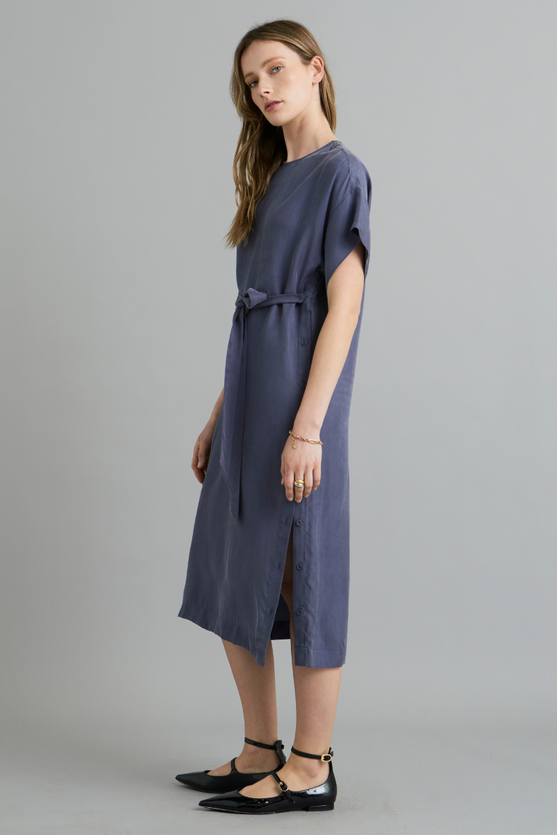 Dust Blue Carina Cupro Dress