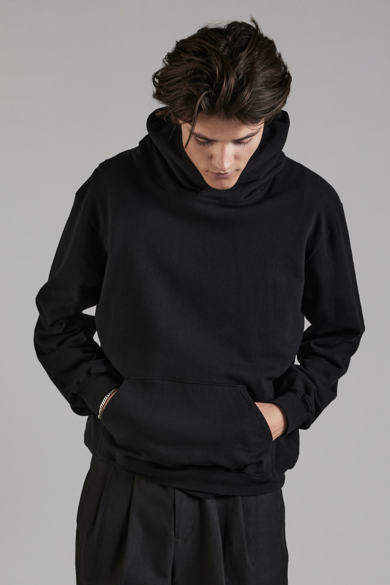 Black Circular Cotton GenderU Hoodie