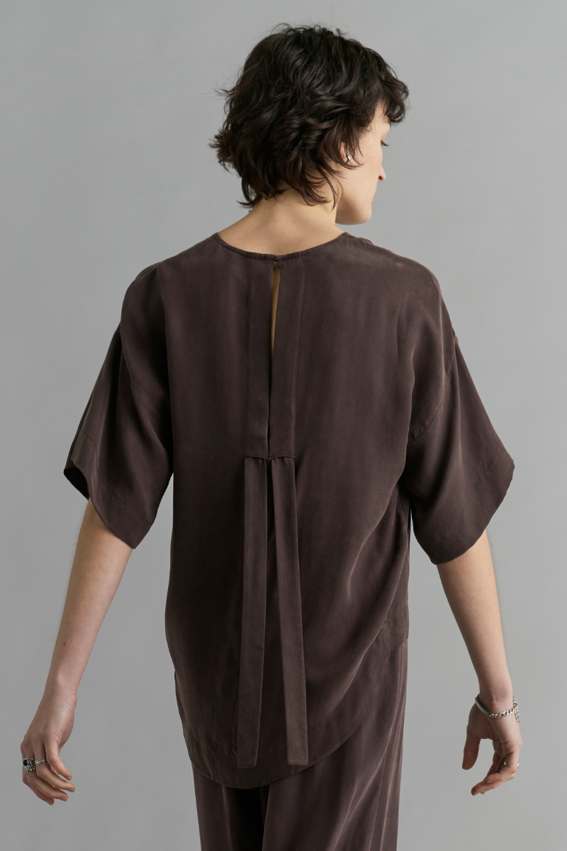 Rich Chocolate Lantern Cupro Viscose Top