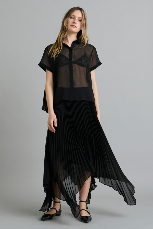 Black Nebula Pleated Skirt