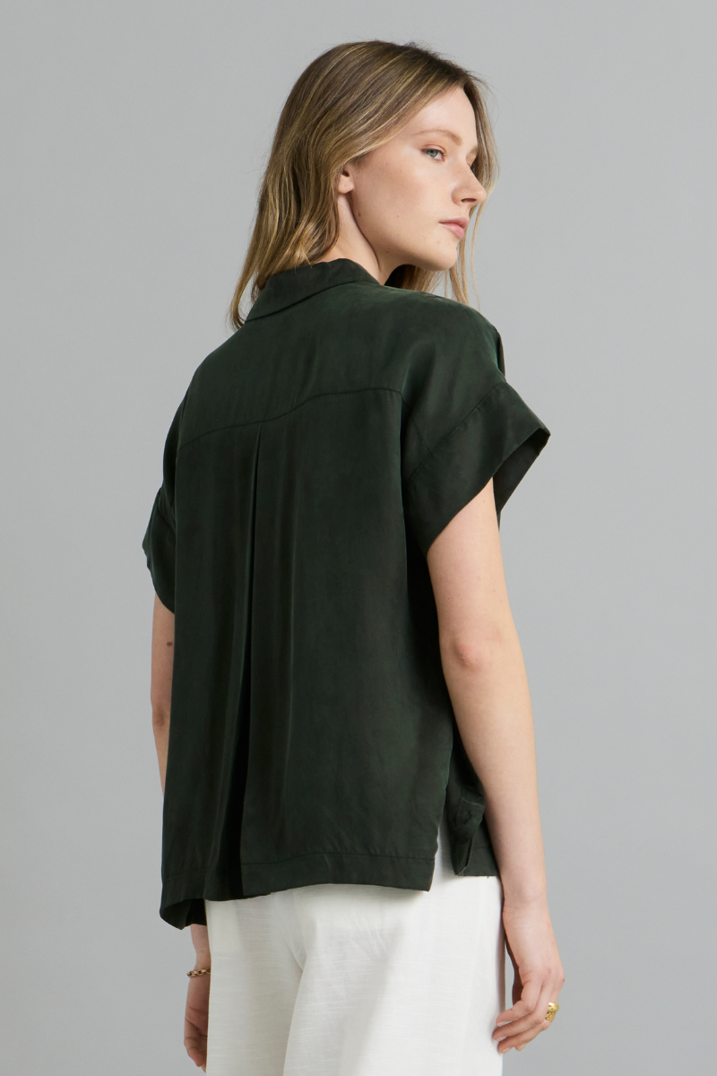 Dark Khaki Cupro Lotus Shirt