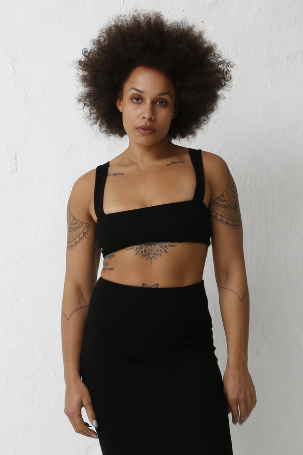 Black Lyssia Cotton Bralet