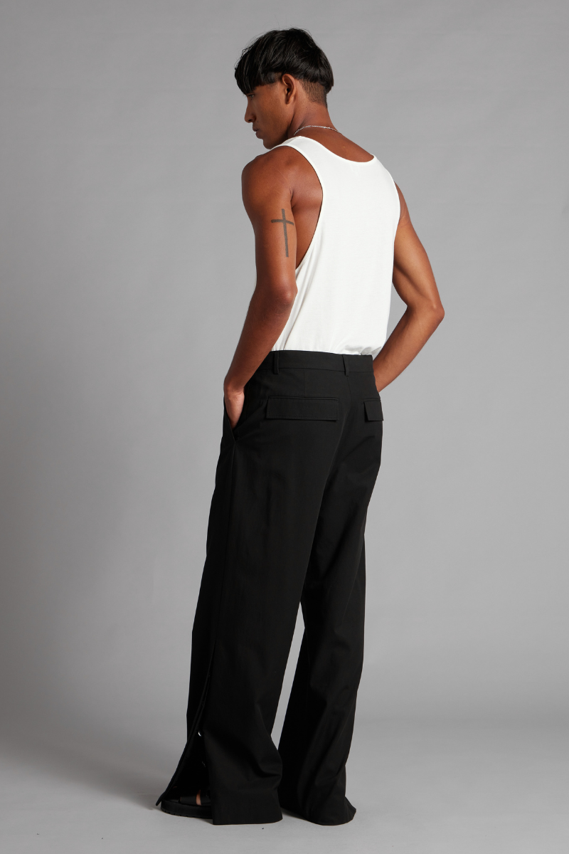 Black Daya Side Vent GenderU Pants