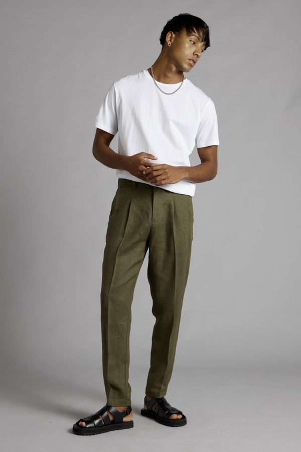 Khaki Osakie GenderU Linen Pants