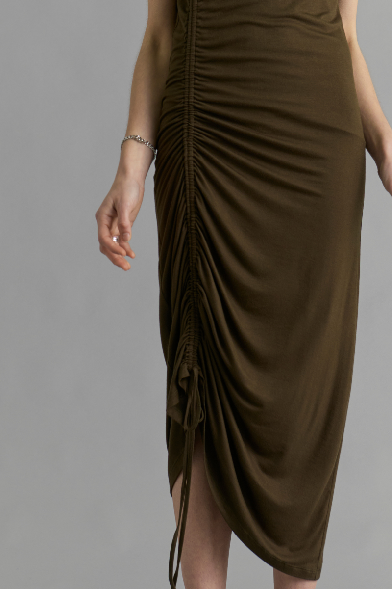 Khaki Tsara Modal Jersey Dress