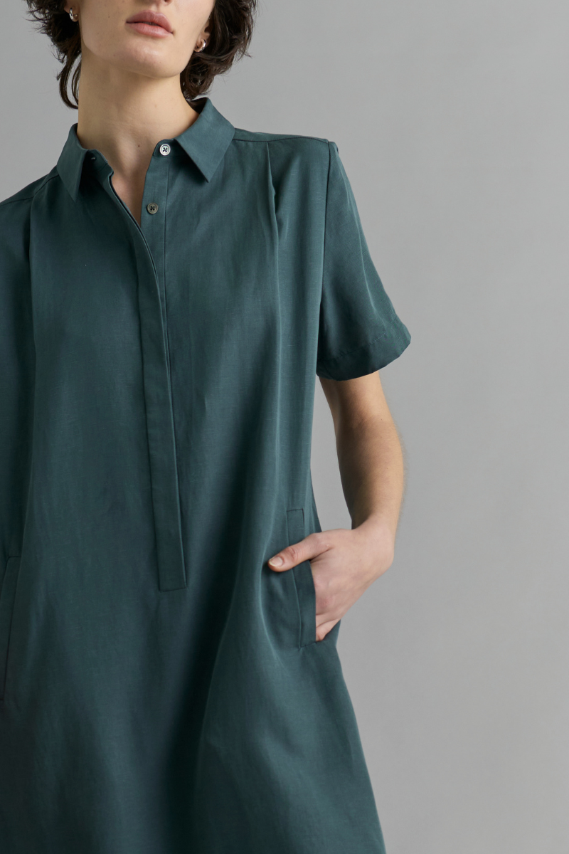 Forest Green Aneta Shirt Dress