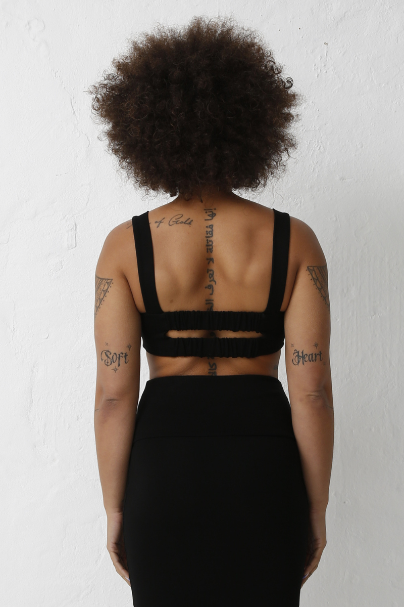 Black Lyssia Cotton Bralet