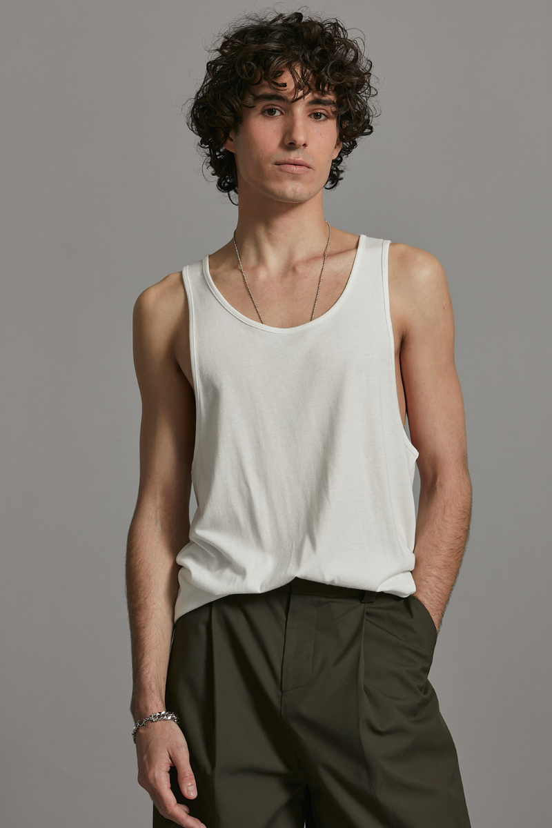 Off-White Arlo Bamboo Cotton Tank