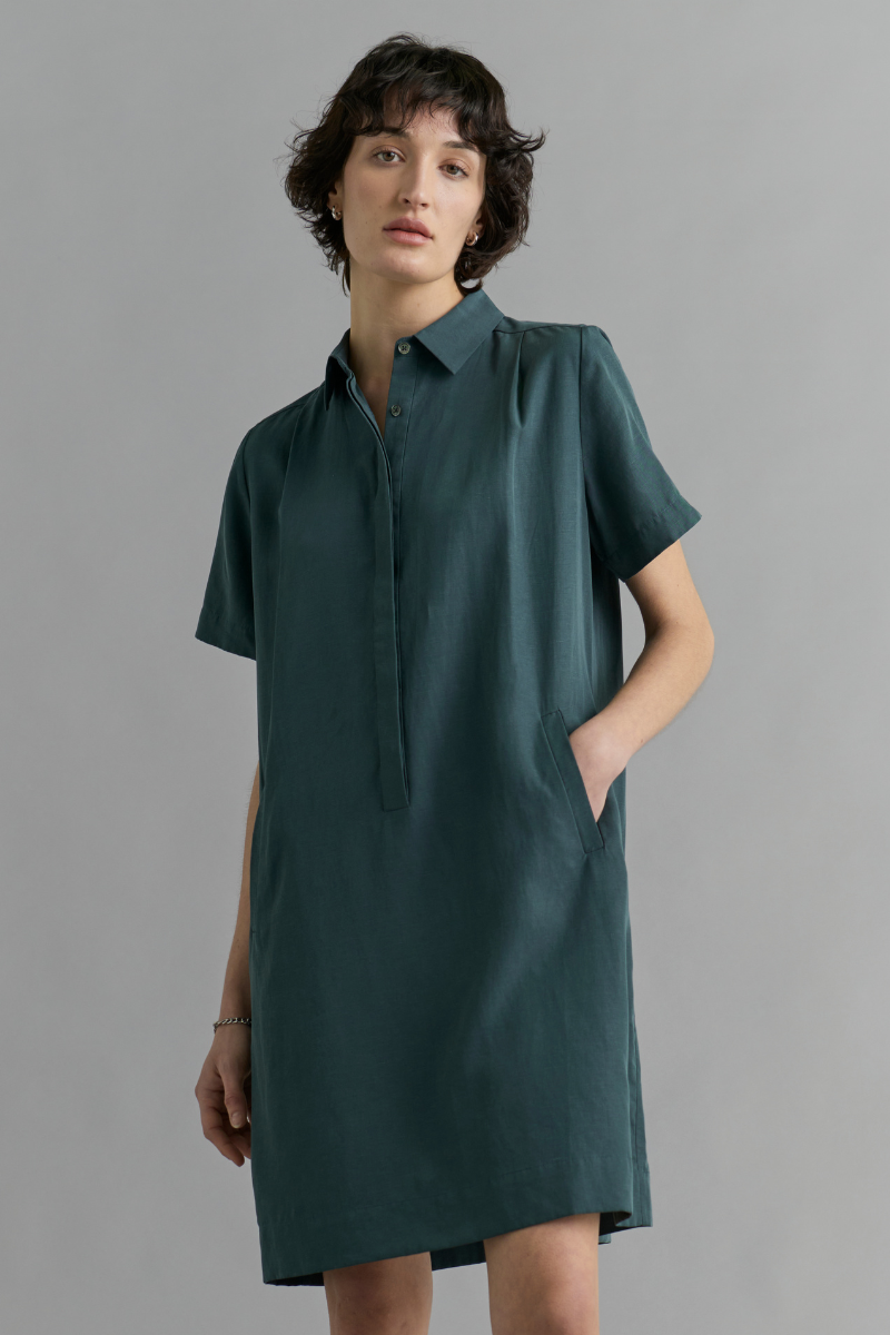 Forest Green Aneta Shirt Dress Nique Clothing Forest Green Aneta Shirt Dress Nique Clothing