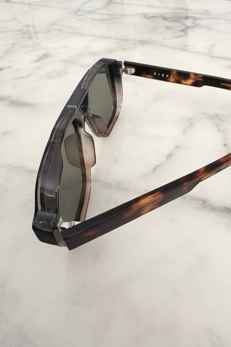 Black Tortoiseshell Axis Aviator Sunglasses