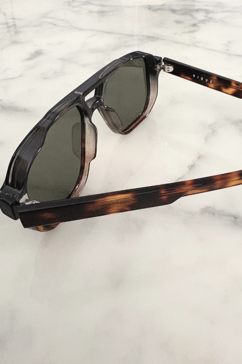 Black Tortoiseshell Axis Aviator Sunglasses