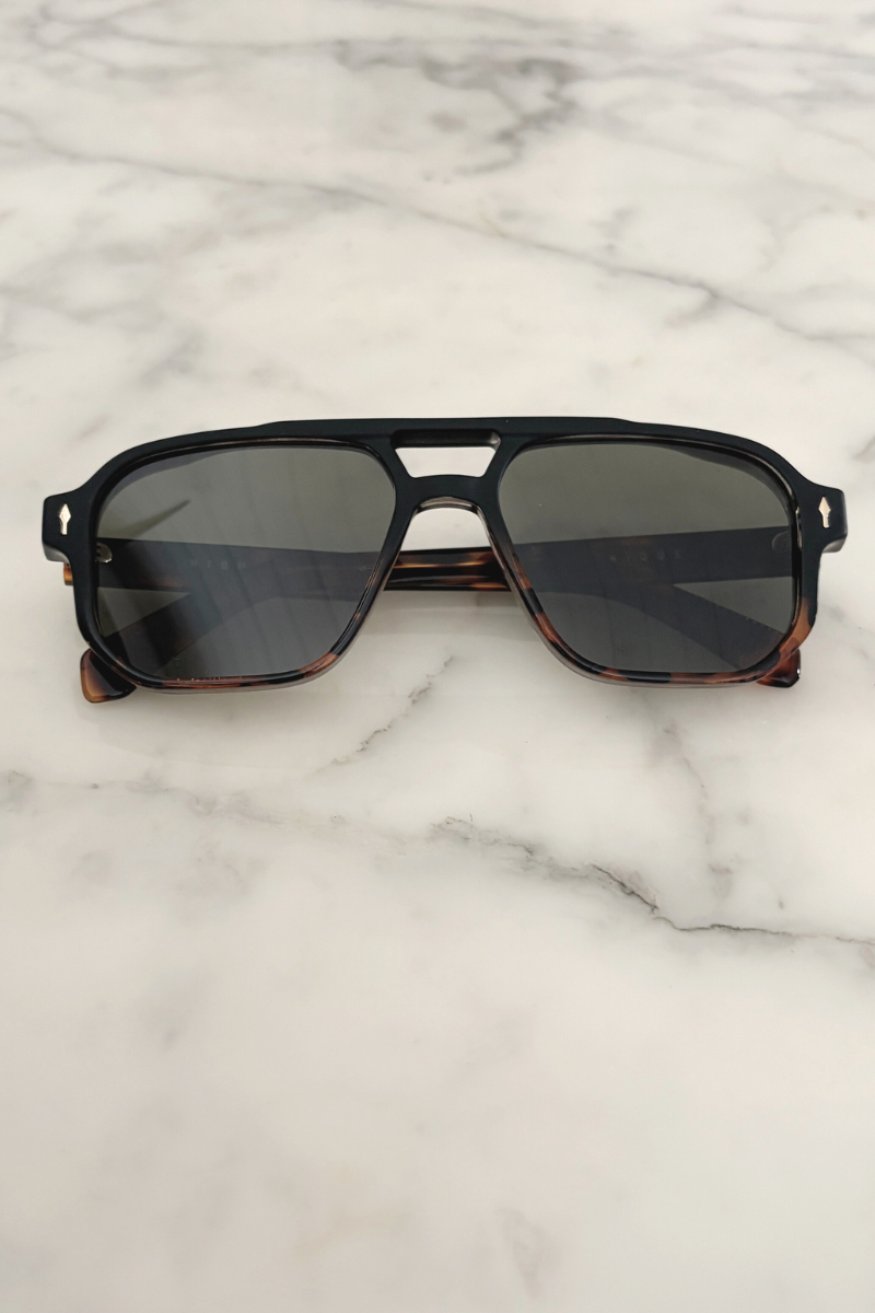 Black Tortoiseshell Axis Aviator Sunglasses