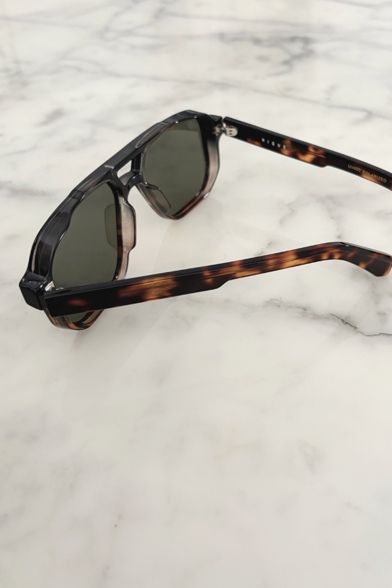 Black Tortoiseshell Axis Aviator Sunglasses