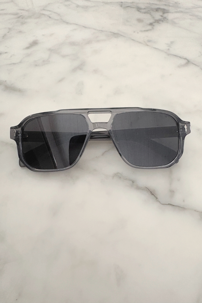 Grey Crystal Axis Aviator Sunglasses