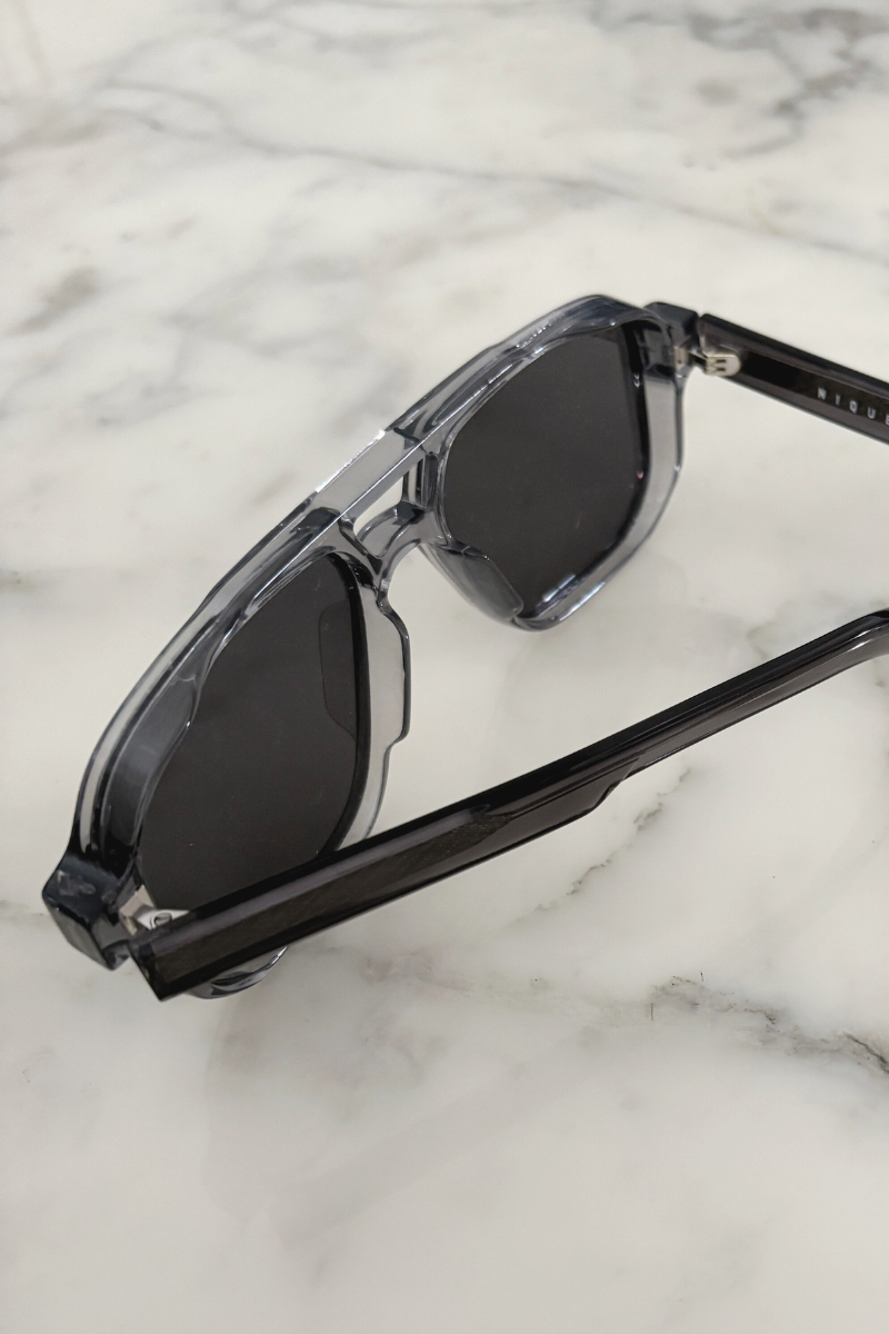 Grey Crystal Axis Aviator Sunglasses