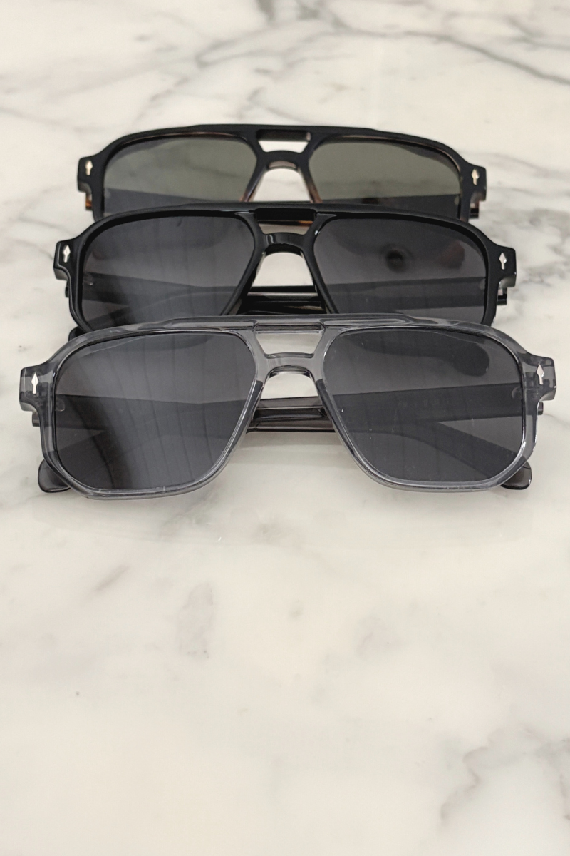 Black Tortoiseshell Axis Aviator Sunglasses