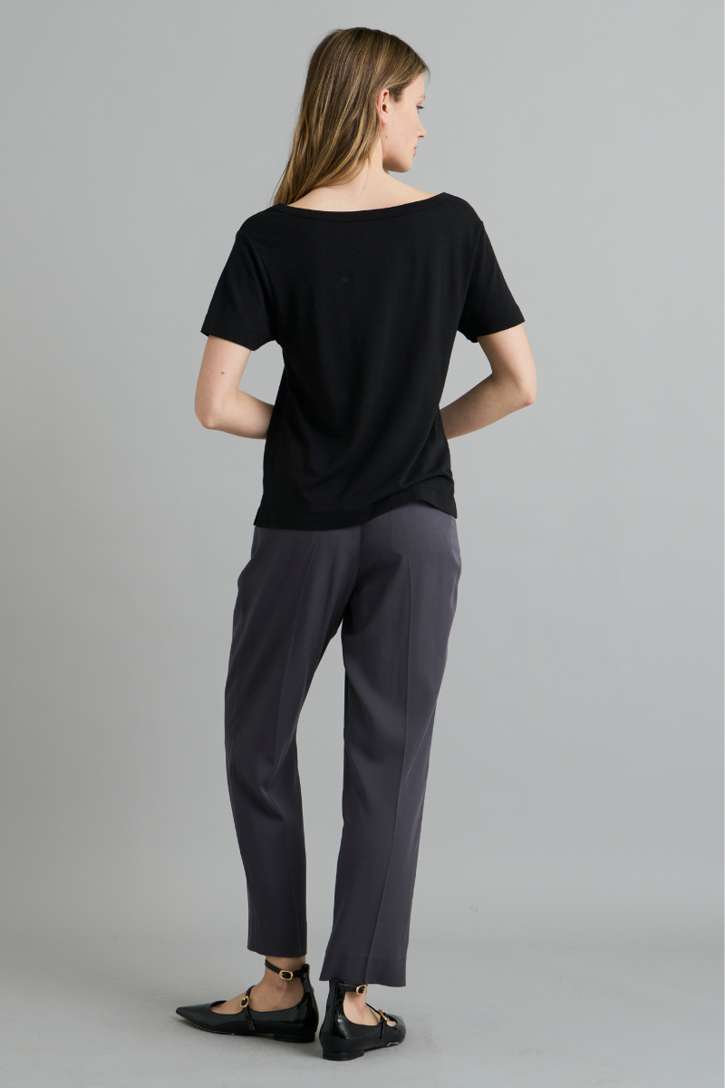 Black Lucia Bamboo Cotton Tee