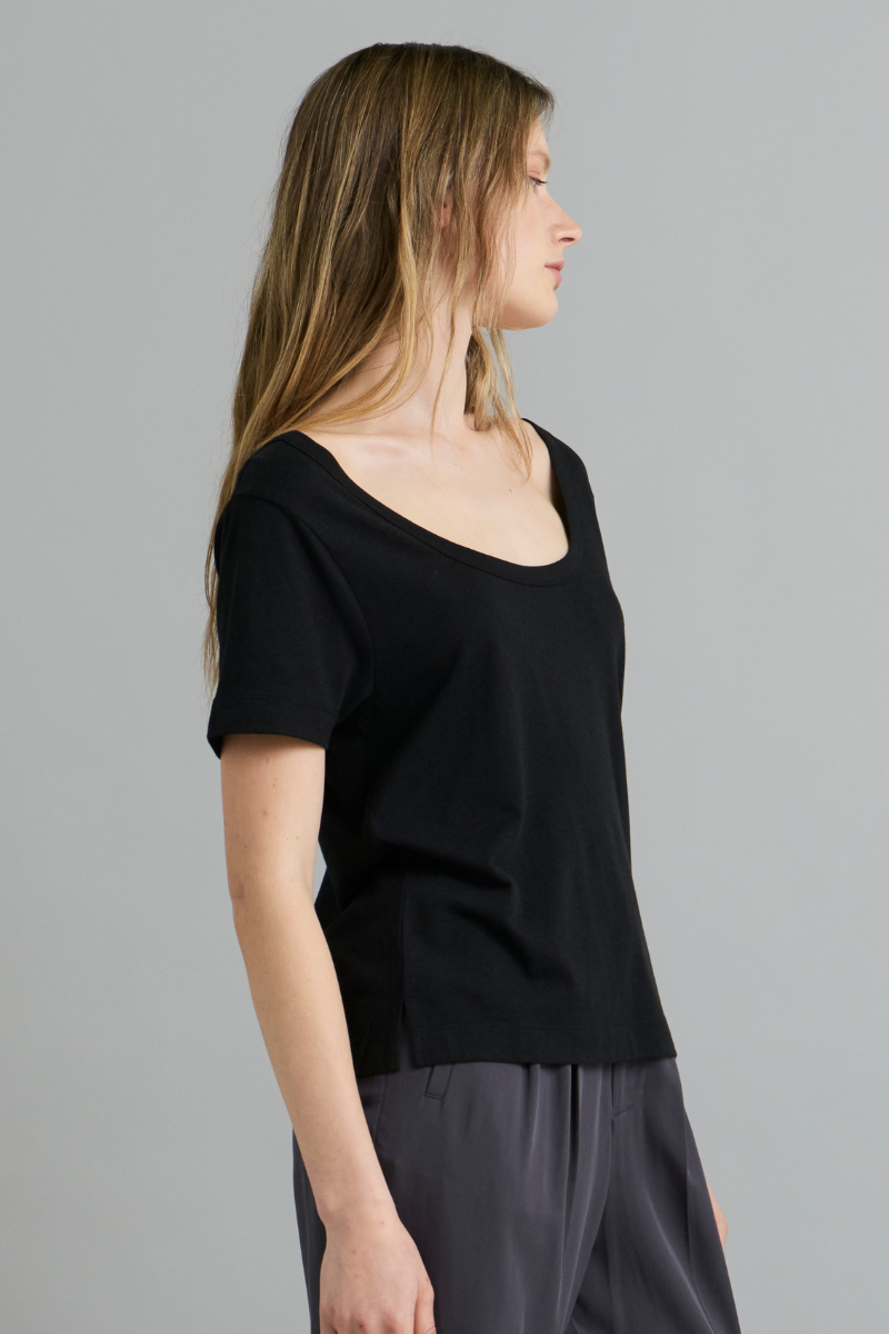 Black Lucia Bamboo Cotton Tee