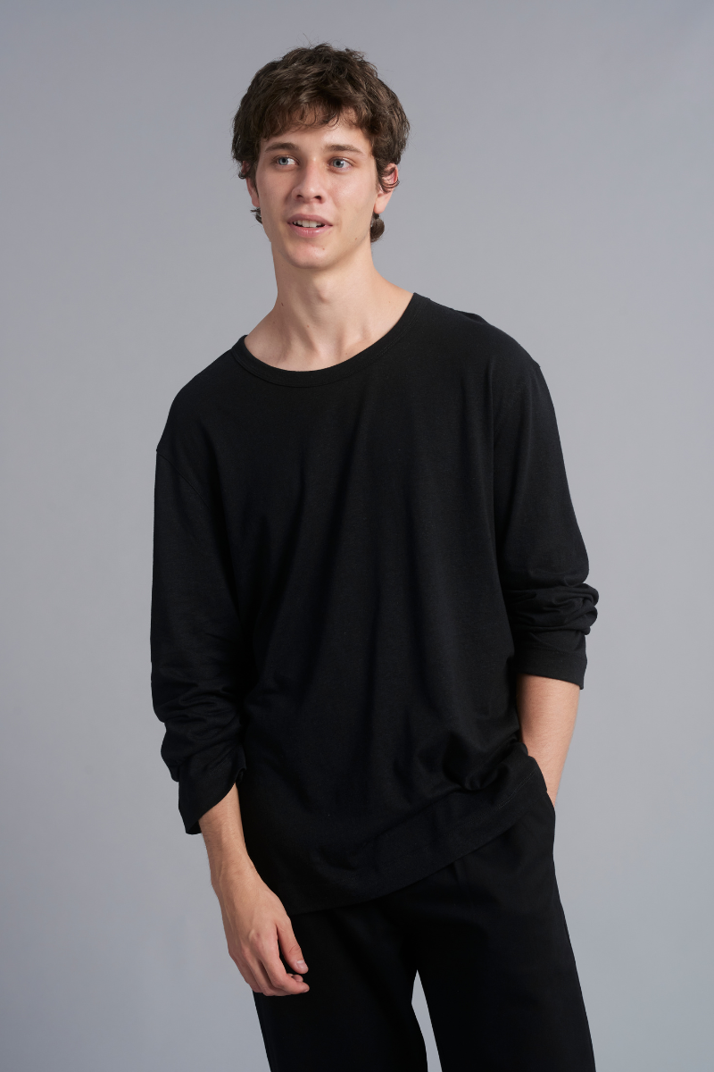 Black Quinn LS GenderU Hemp LS Tee