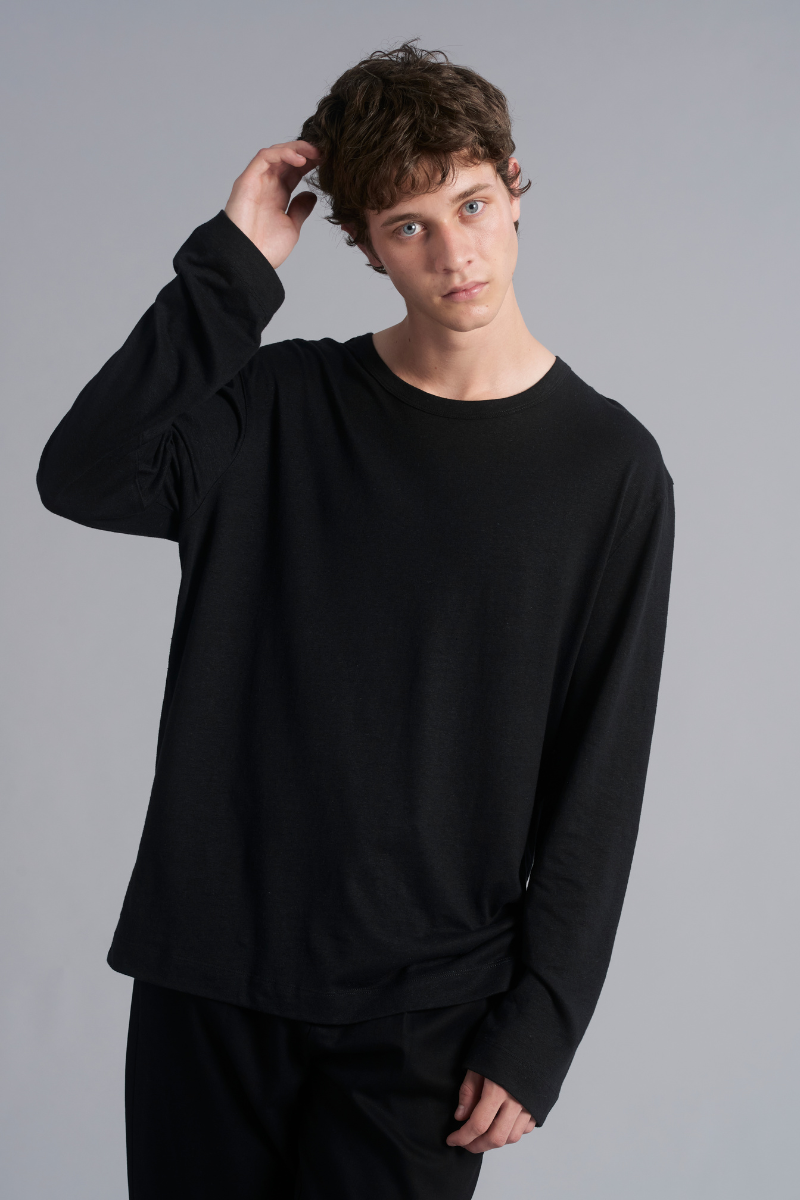 Black Quinn LS GenderU Hemp LS Tee
