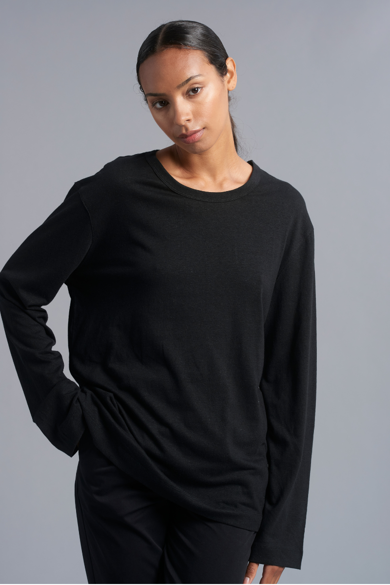 Black Quinn LS GenderU Hemp LS Tee