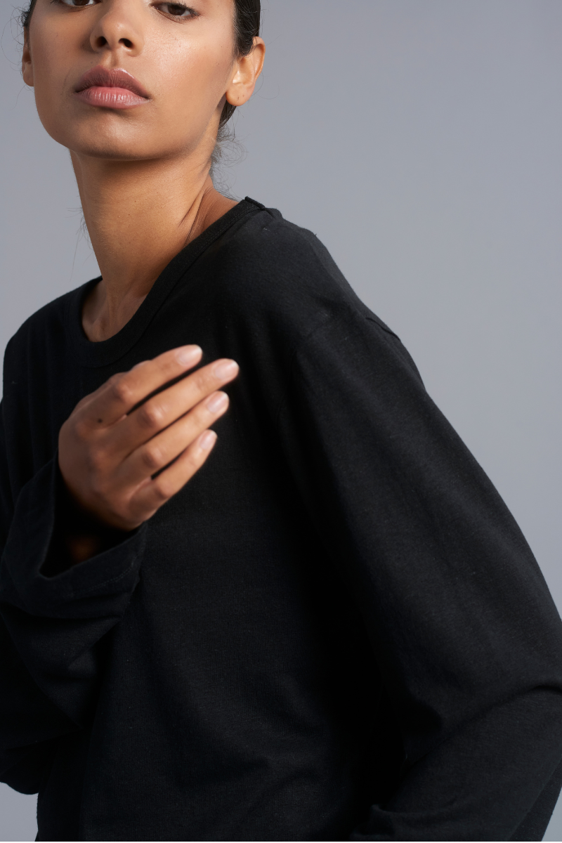 Black Quinn LS GenderU Hemp LS Tee