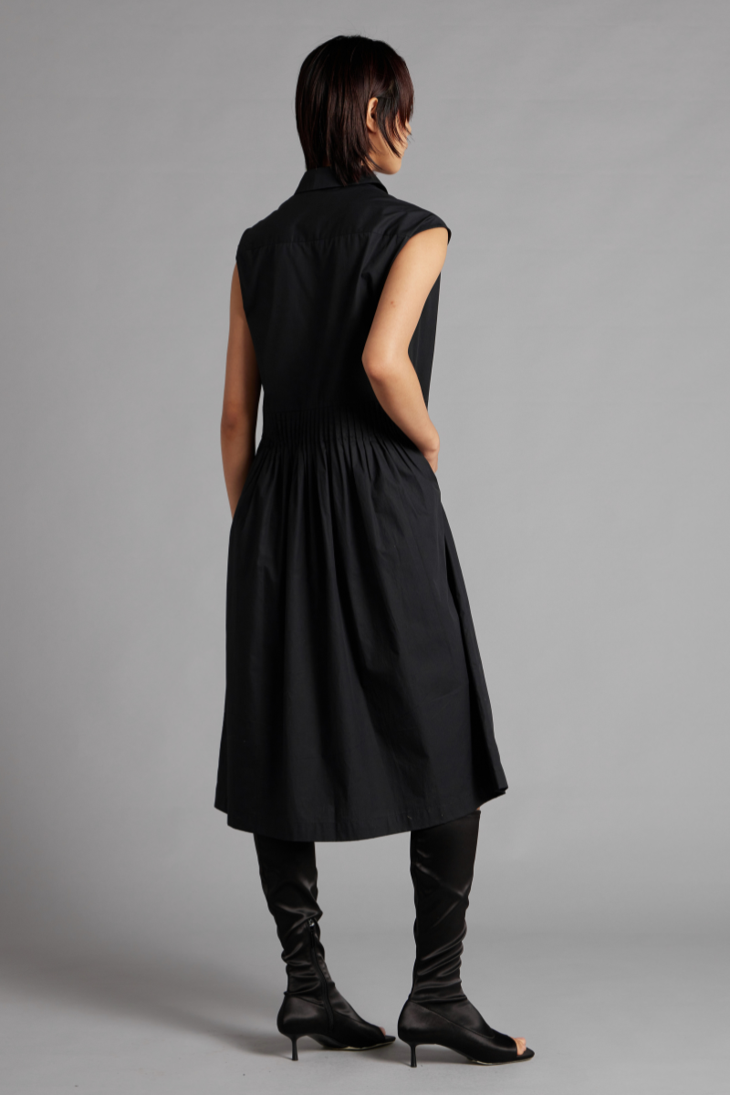 Black Aurora Cotton Sleeveless Dress