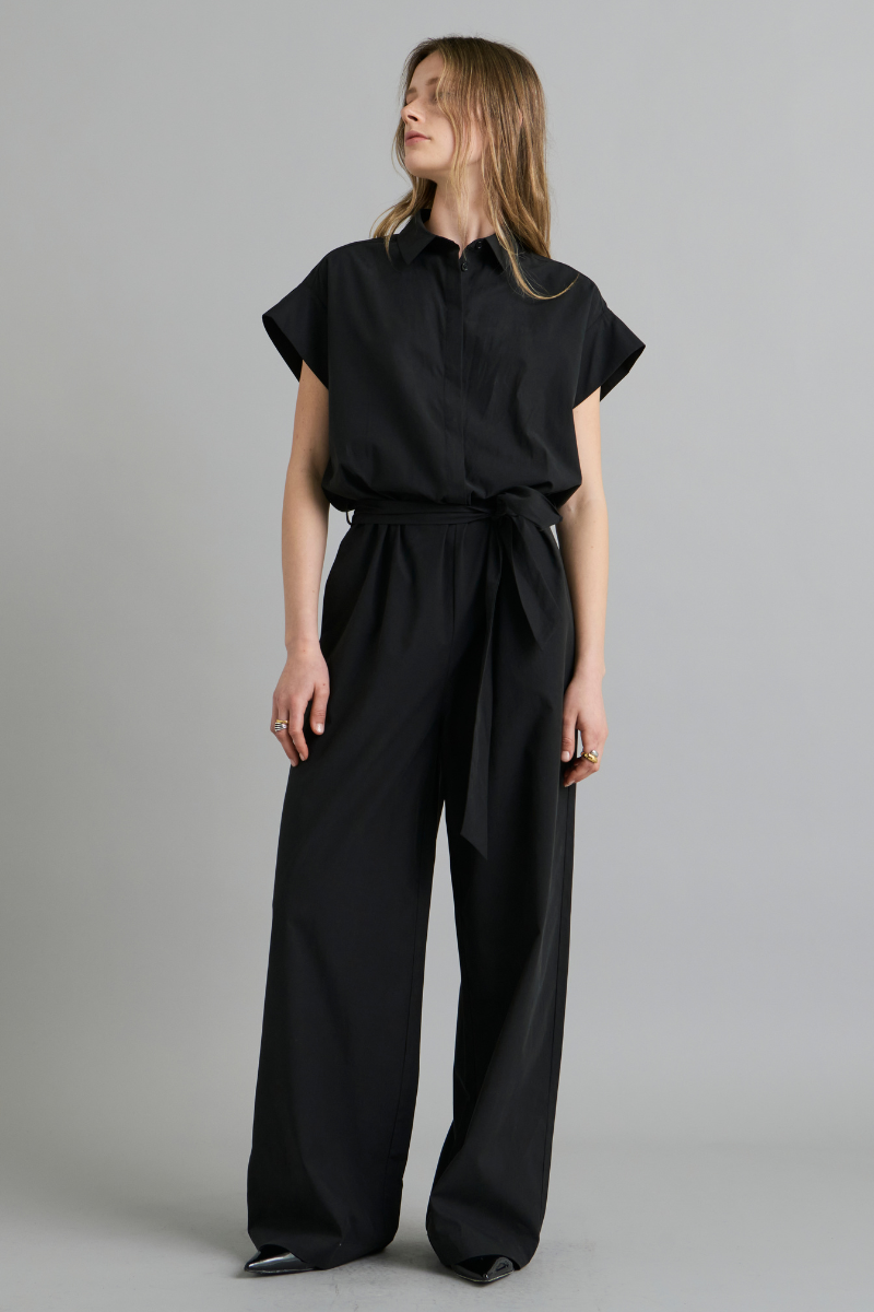 Black Willow Tencel™ Cotton Jumpsuit