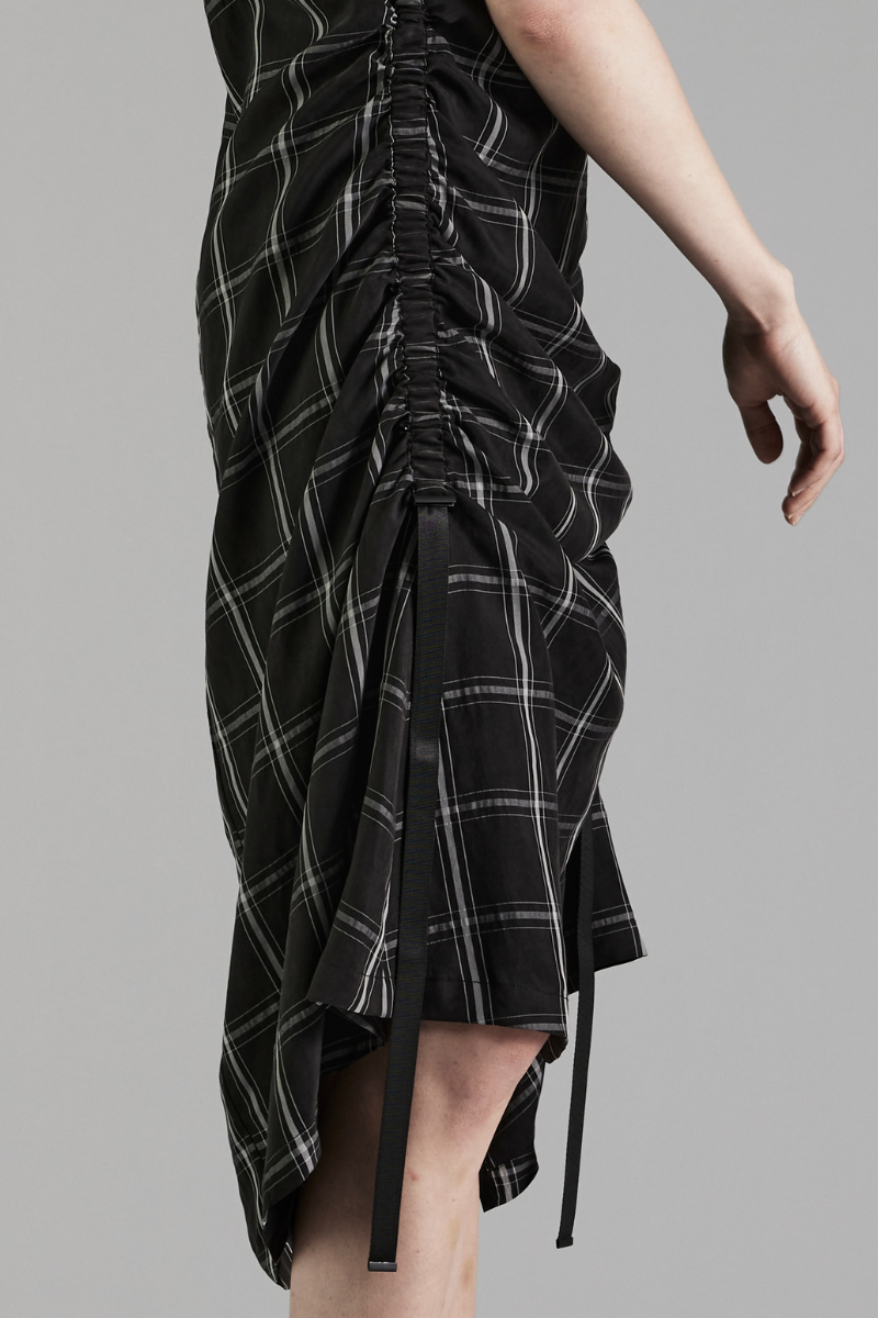 Check Lilit Drawstring Midi Dress