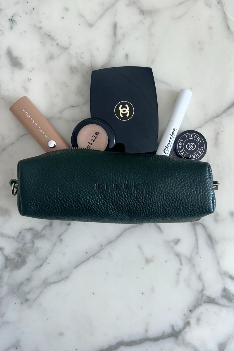 Dark Green Leather Pencil Case