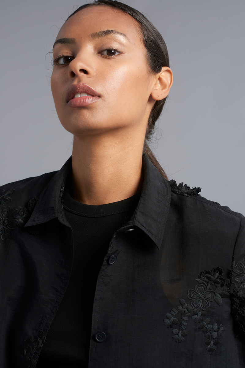 ENOF sheer jacket shirt ブラック TOPS｜ENOF(イナフ)公式通販