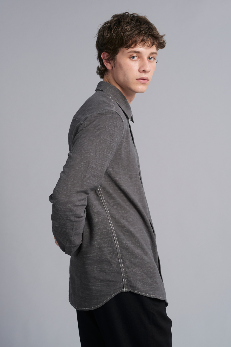 Graphite Contrast Stitch Shirt