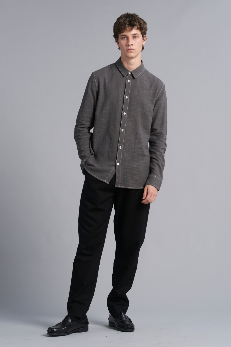 Graphite Contrast Stitch Shirt