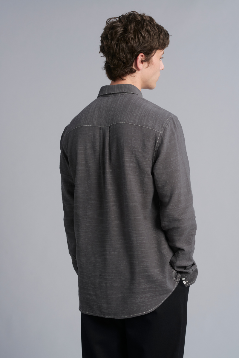 Graphite Contrast Stitch Shirt