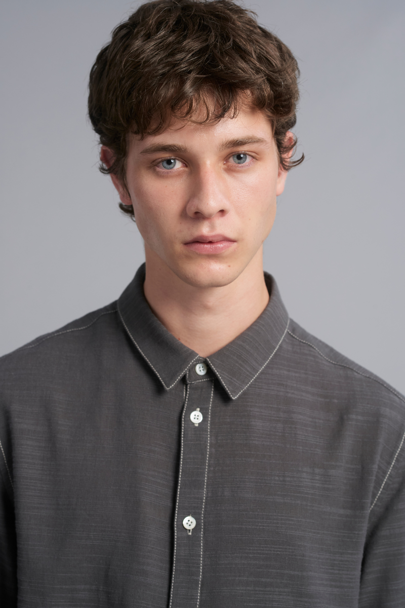 Graphite Contrast Stitch Shirt