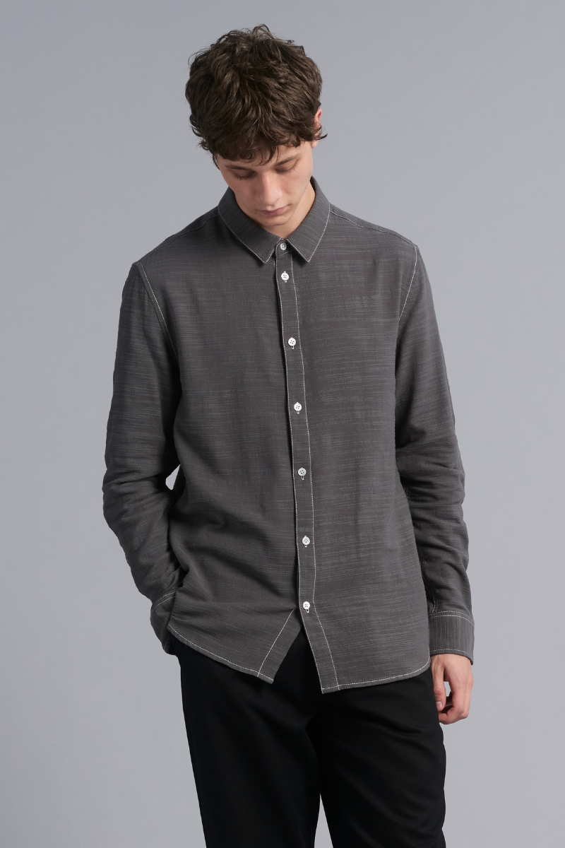 Graphite Contrast Stitch Shirt