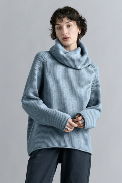 Ice Blue Dawn Knit Jumper | Merino Wool | Nique – Nique Clothing