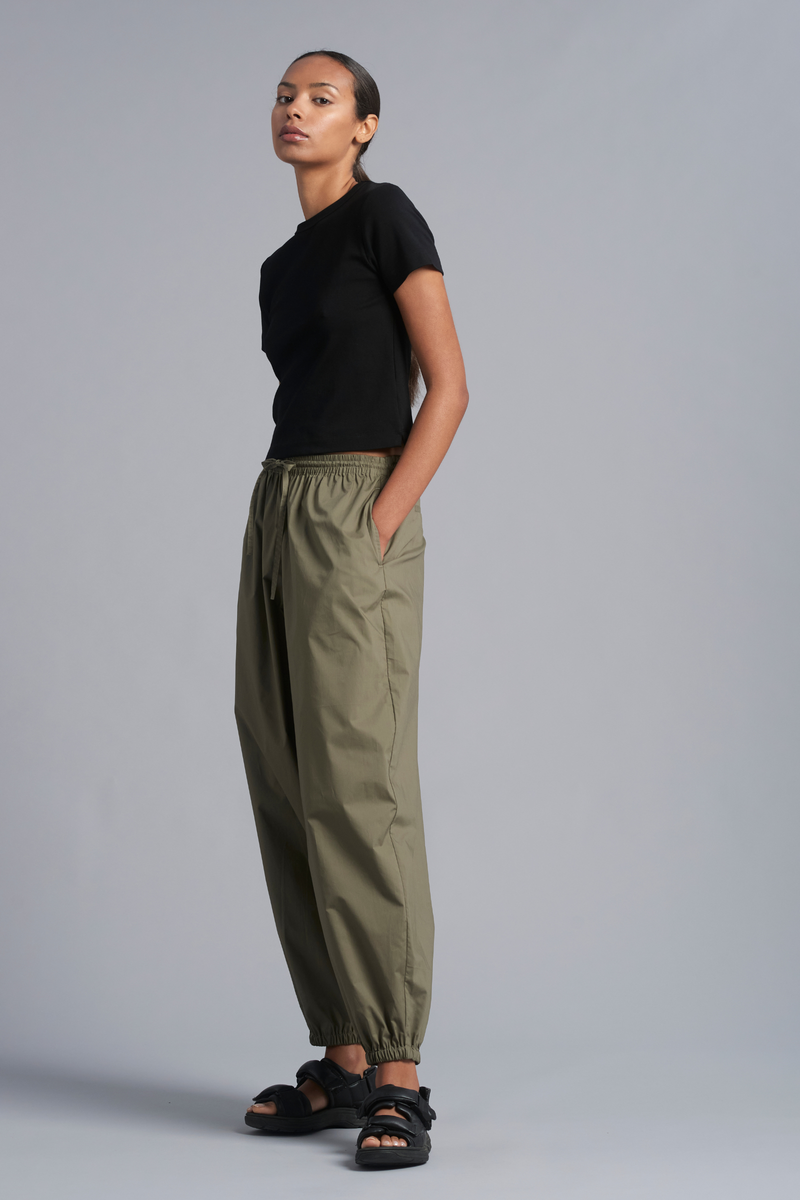Khaki Orbit Cotton Balloon Pant
