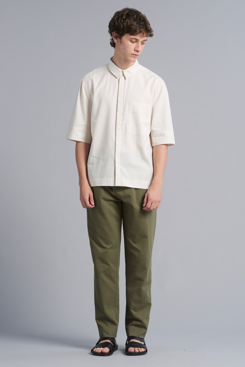 Khaki Osakie Tencel™ Cotton GenderU Pants